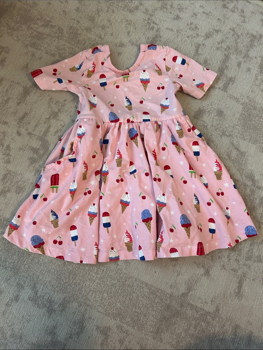 Ruffle Butts 2T popsicle ice cream pink swing dress with pockets